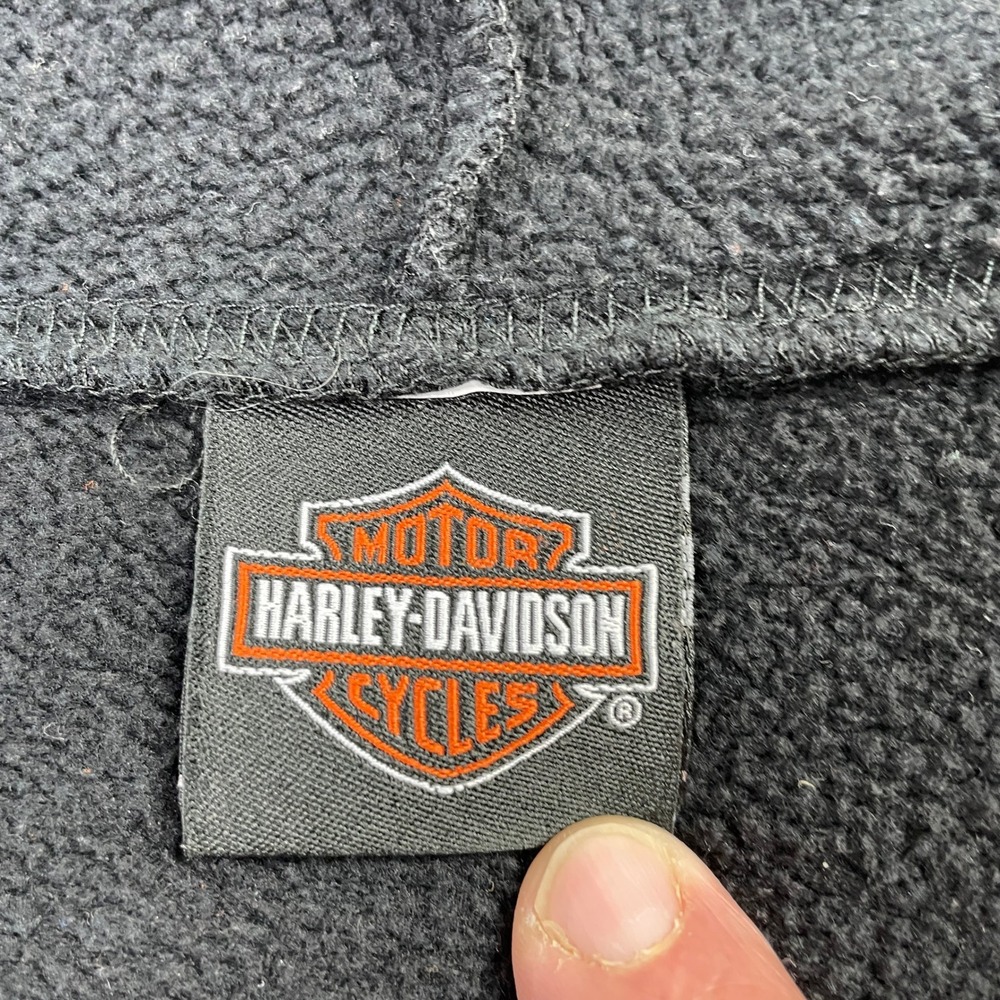 Harley Davidson Sweater Mens XL Black Full Zip Hoodie Avalanche Golden Colorado - Picture 8 of 13
